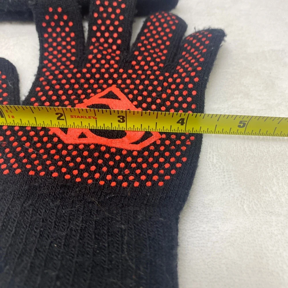 VTG Childs Superman Knit Beanie Hat Gloves‎ Set Black Red S Shield Logo Winter